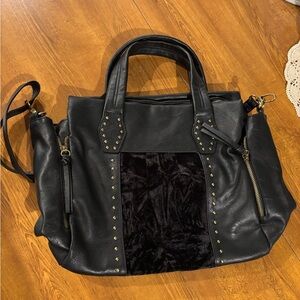 Crossbody Bag with Studs & Velvet